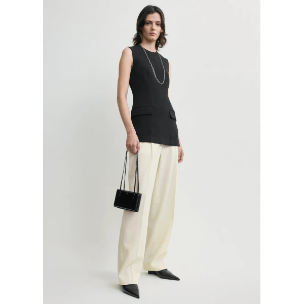 Toteme Sleeveless pocket top in Black, view 2