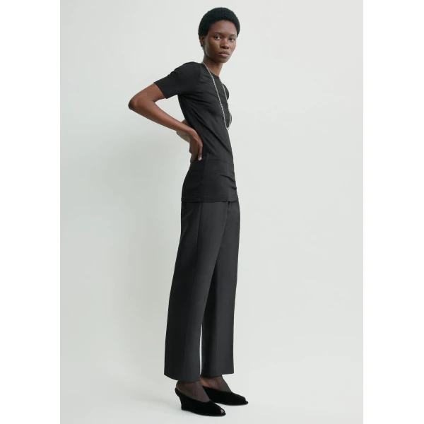 Toteme Slim evening trousers in Black, view 3