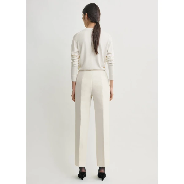 Toteme Slim evening trousers in Ecru, view 4
