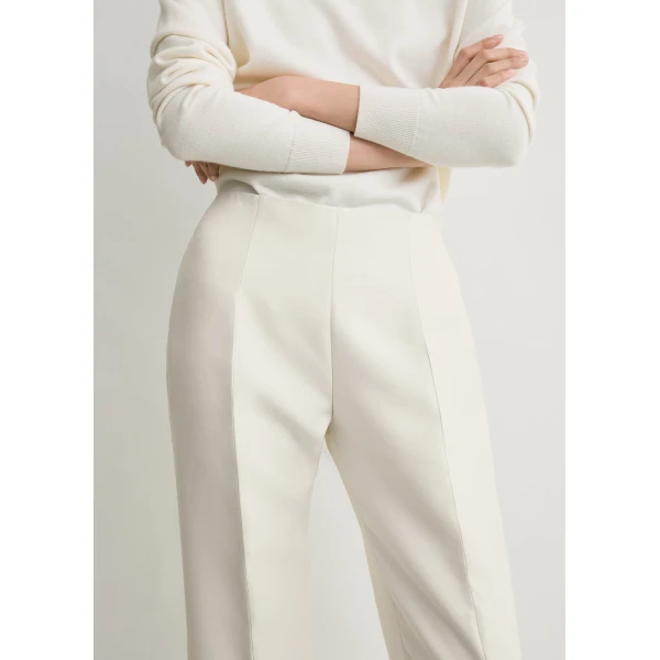 Toteme Slim evening trousers in Ecru, view 5