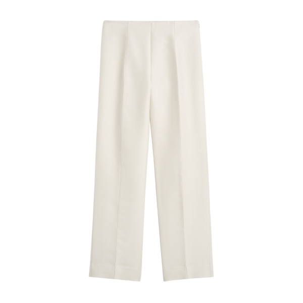 Totême Slim evening trousers in Ecru - Pants - Scandinavian Minimalist Luxury at Luxury Shoes 