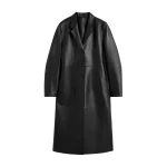 Toteme Slim leather coat in Black