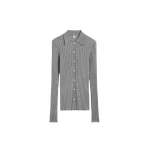 Toteme Slim ribbed shirt in Grey melange