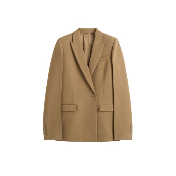 Totême Slim tailored blazer in Beige - Jackets - Scandinavian Minimalist Luxury at Luxury Shoes 