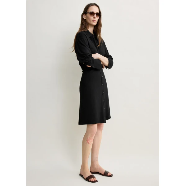 Toteme Slouch jersey shirtdress in Black Dress, view 3
