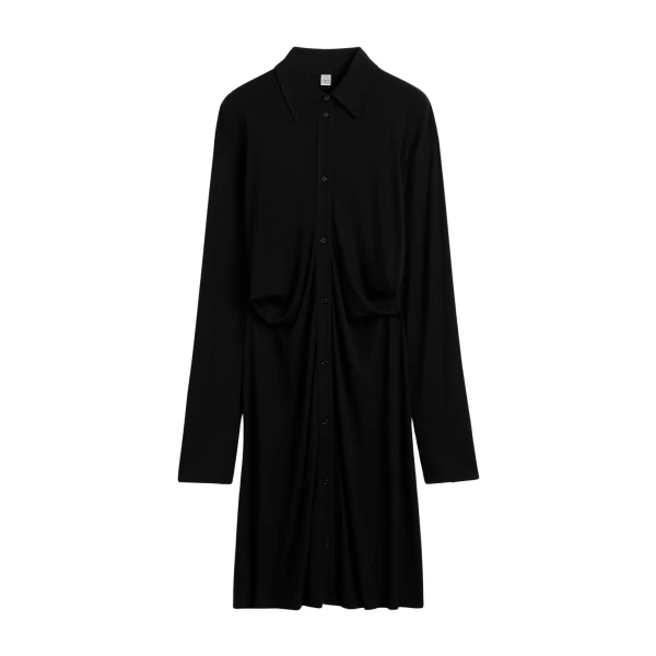 Toteme Slouch jersey shirtdress in Black Dress