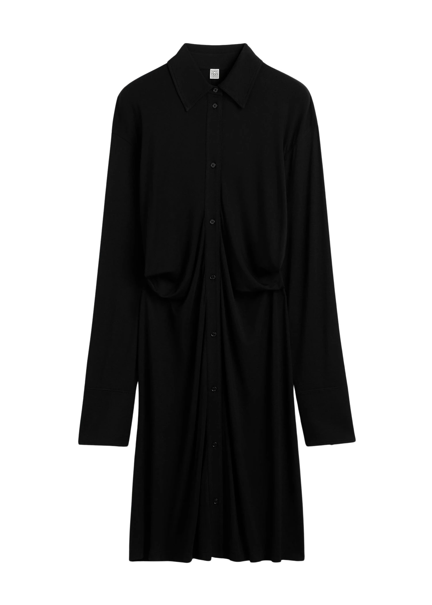 Toteme Slouch jersey shirtdress in Black Dress