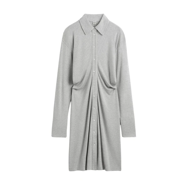 Toteme Slouch jersey shirtdress pale grey mélange in Pale grey melange Dress