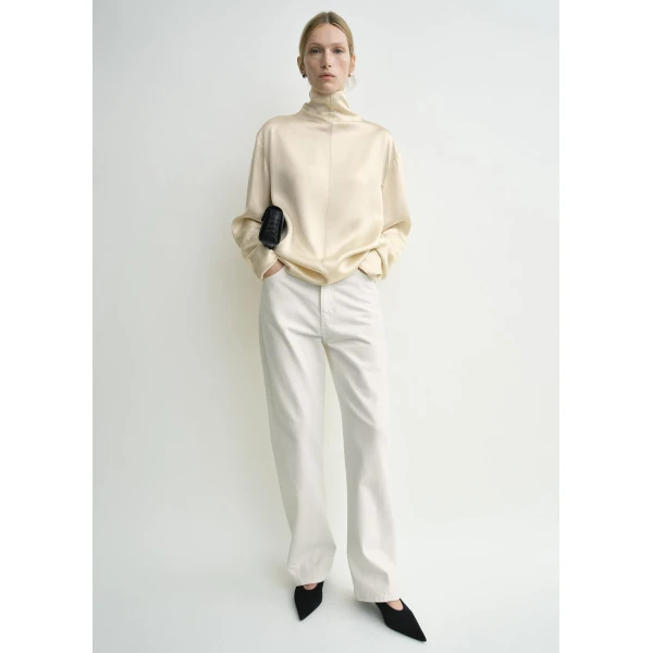 Toteme Slouch-neck blouse in Ecru, view 2