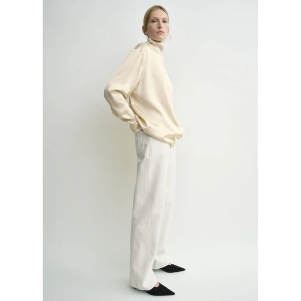 Toteme Slouch-neck blouse in Ecru, view 3
