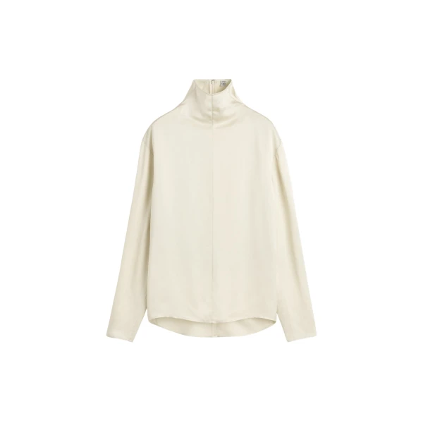 Toteme Slouch-neck blouse in Ecru