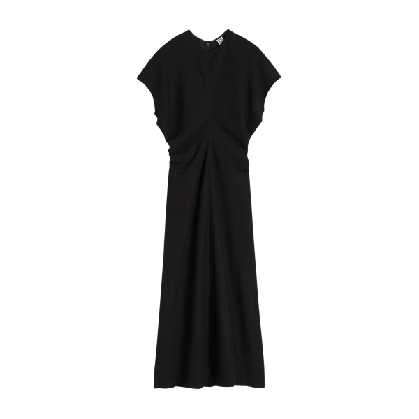 Toteme Slouch waist crinkled dress in Black