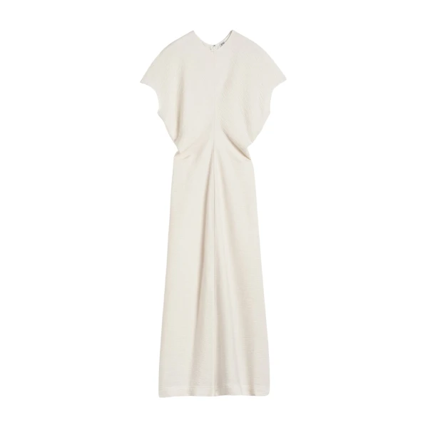 Toteme Slouch waist crinkled dress in Cream