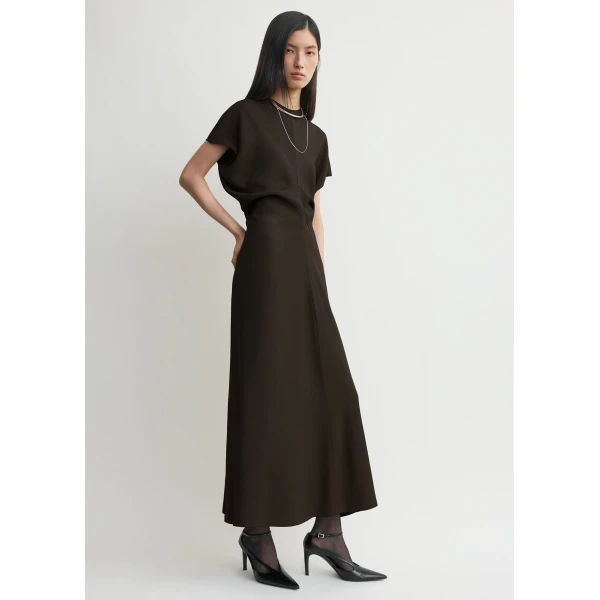 Toteme Slouch waist dress in Bark, view 3
