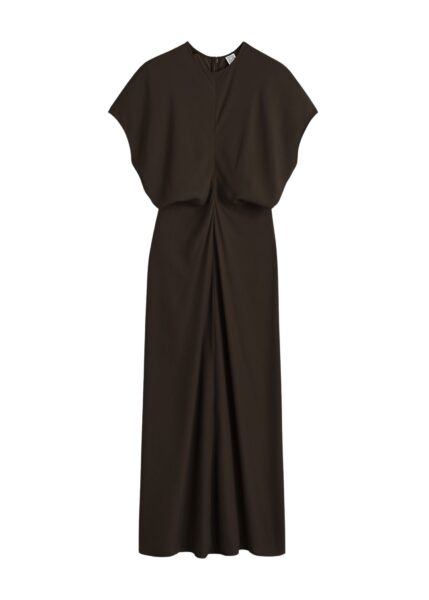 Totême Slouch waist dress in Bark - Dresses - Scandinavian Minimalist Luxury at Luxury Shoes 