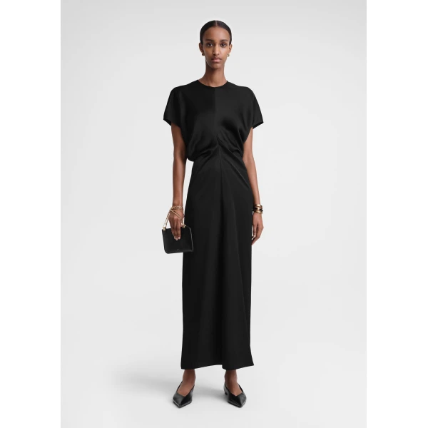Toteme Slouch waist dress in Black, view 2