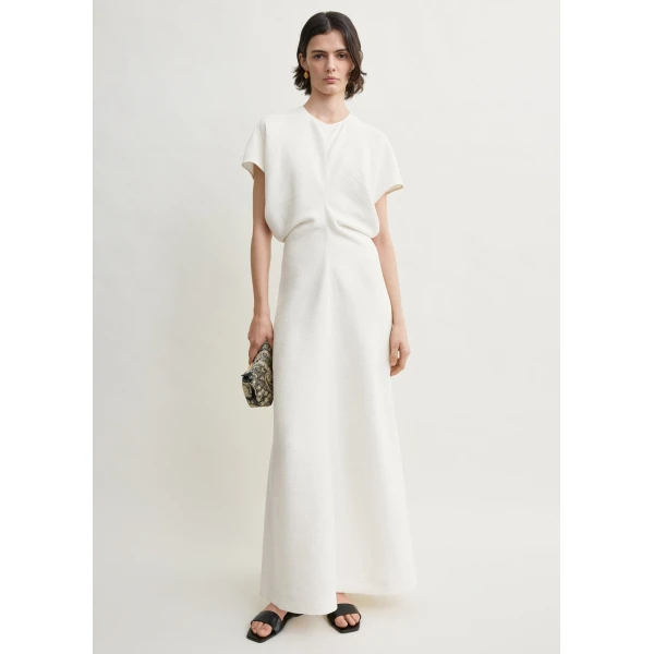 Toteme Slouch waist dress in Off-white, view 2
