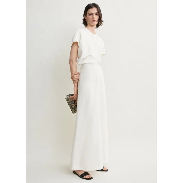 Toteme Slouch waist dress in Off-white, view 3