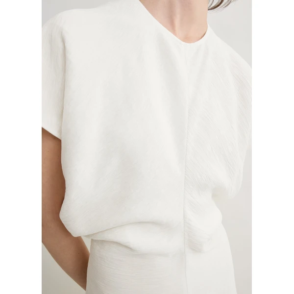 Toteme Slouch waist dress in Off-white, view 6