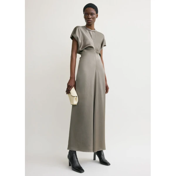 Toteme Slouch waist dress in Taupe, view 2