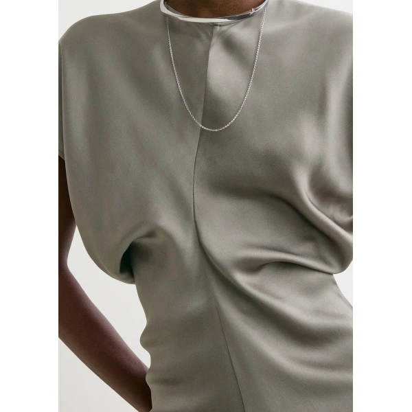 Toteme Slouch waist dress in Taupe, view 5