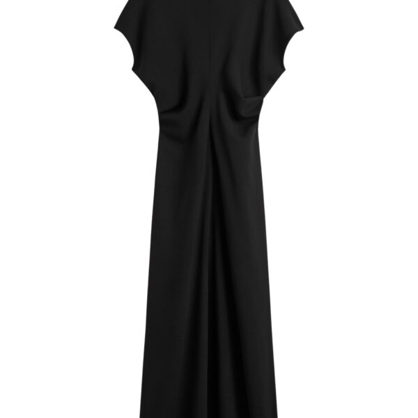 Toteme Slouch waist wool dress in Black