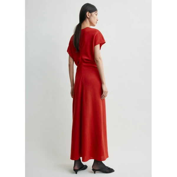 Toteme Slouch waist wool dress in Poppy, view 4
