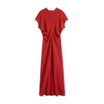 Toteme Slouch waist wool dress in Poppy