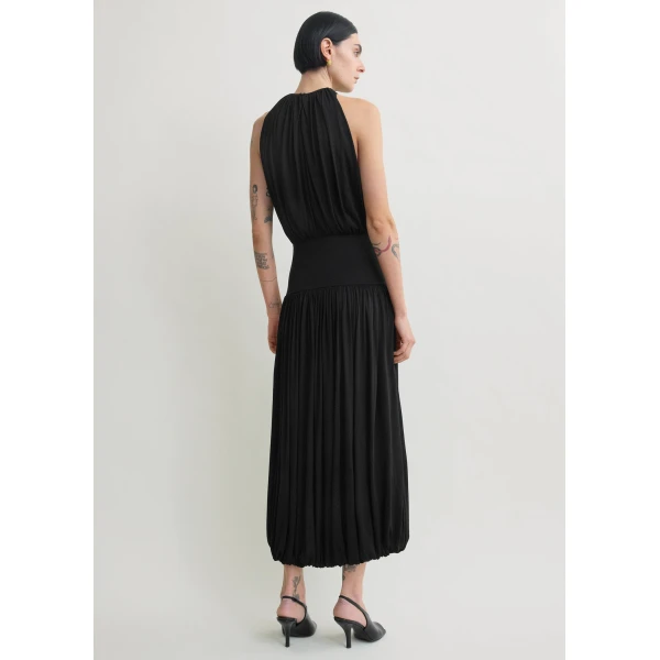 Toteme Soft gathered dress in Black, view 4