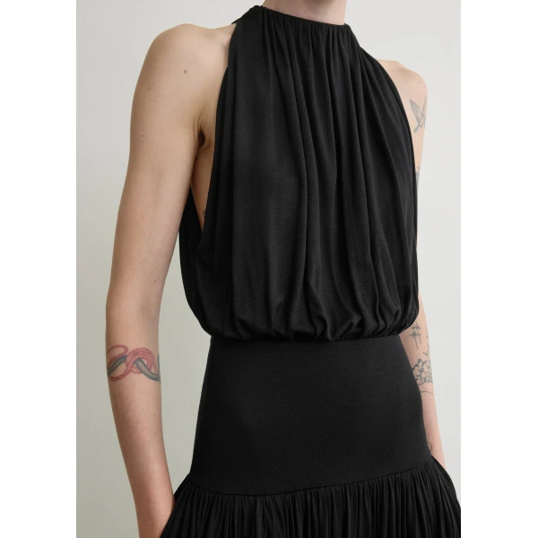 Toteme Soft gathered dress in Black, view 5