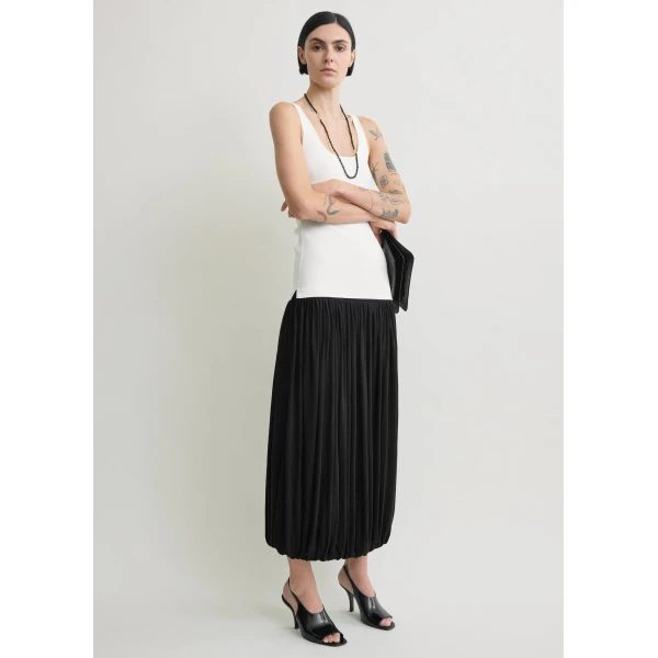 Toteme Soft gathered skirt in Black, view 2