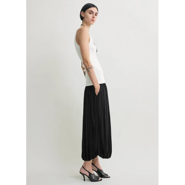 Toteme Soft gathered skirt in Black, view 3