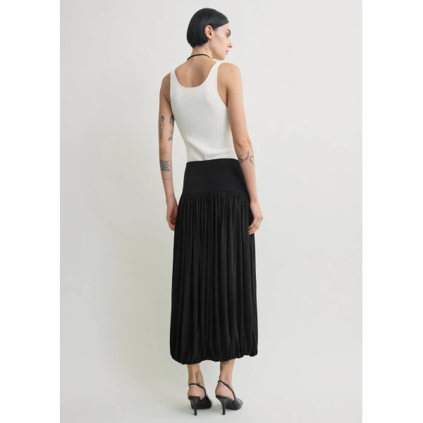Toteme Soft gathered skirt in Black, view 4