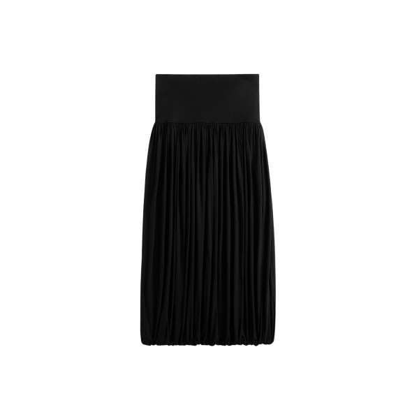 Totême Soft gathered skirt in Black - Skirts - Scandinavian Minimalist Luxury at Luxury Shoes 