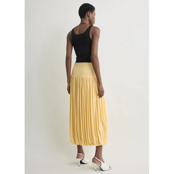 Toteme Soft gathered skirt in Champagne, view 4