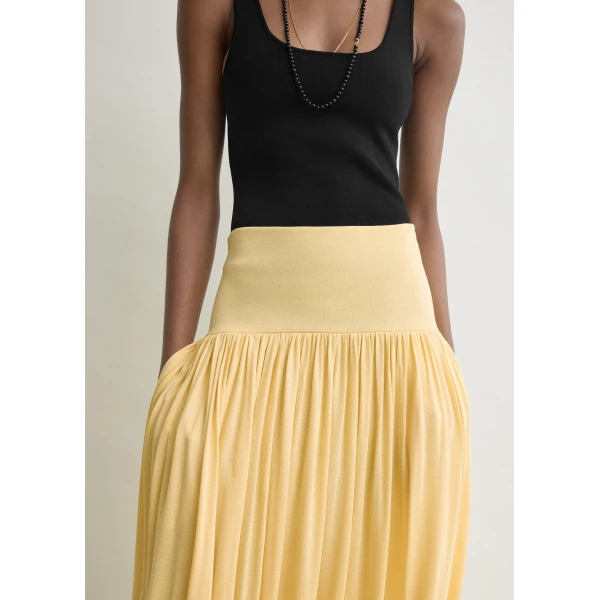 Toteme Soft gathered skirt in Champagne, view 5