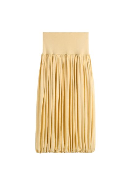 Totême Soft gathered skirt in Champagne - Skirts - Scandinavian Minimalist Luxury at Luxury Shoes 