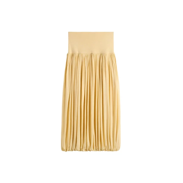 Toteme Soft gathered skirt in Champagne