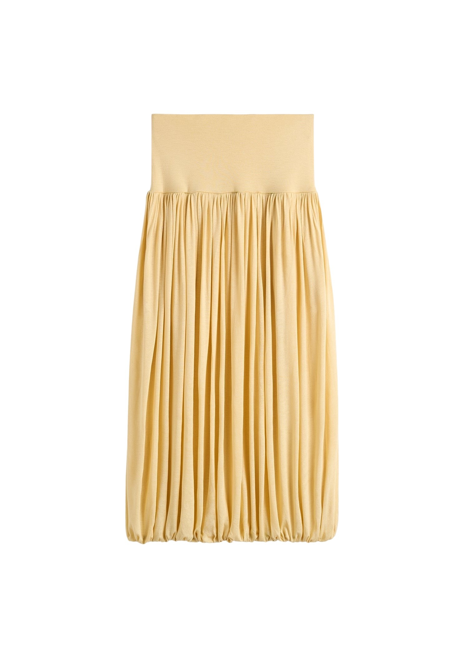 Totême Soft gathered skirt in Champagne - Skirts - Scandinavian Minimalist Luxury at Luxury Shoes 