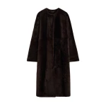 Toteme Soft shearling coat in Bark