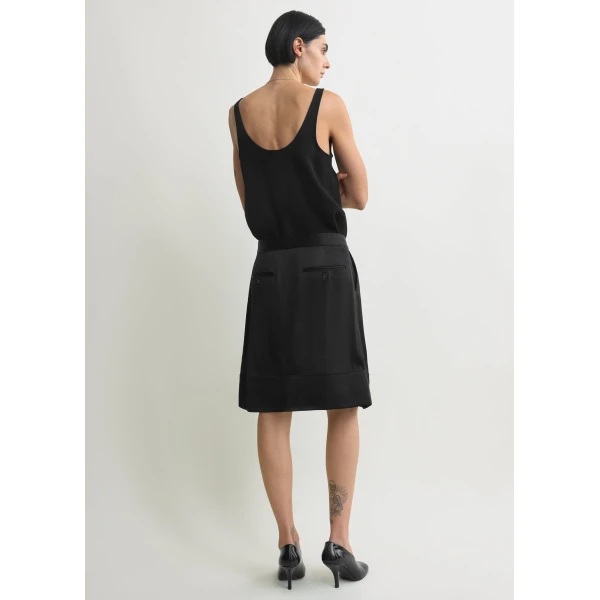 Toteme Soft tuxedo skirt in Black, view 4