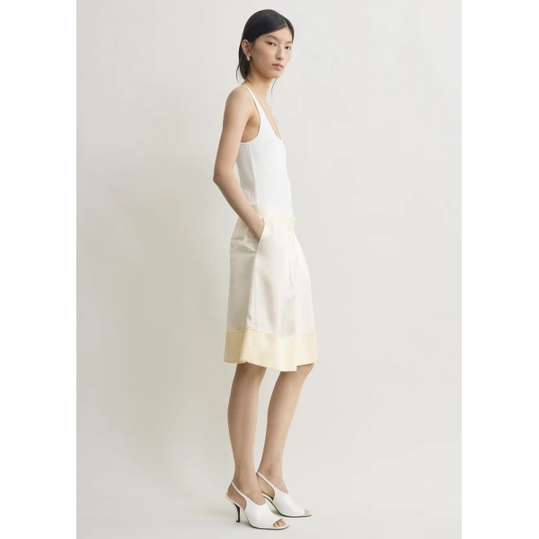 Toteme Soft tuxedo skirt in White, view 3