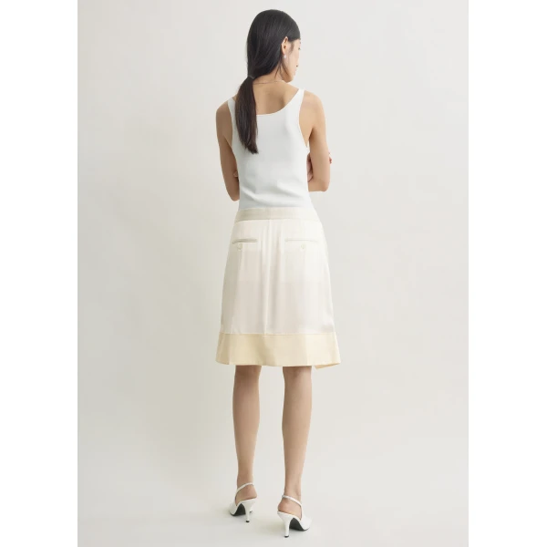 Toteme Soft tuxedo skirt in White, view 4