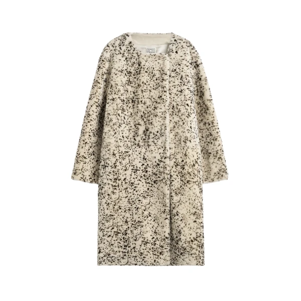 Toteme Stracciatella shearling coat black/white in Black-white