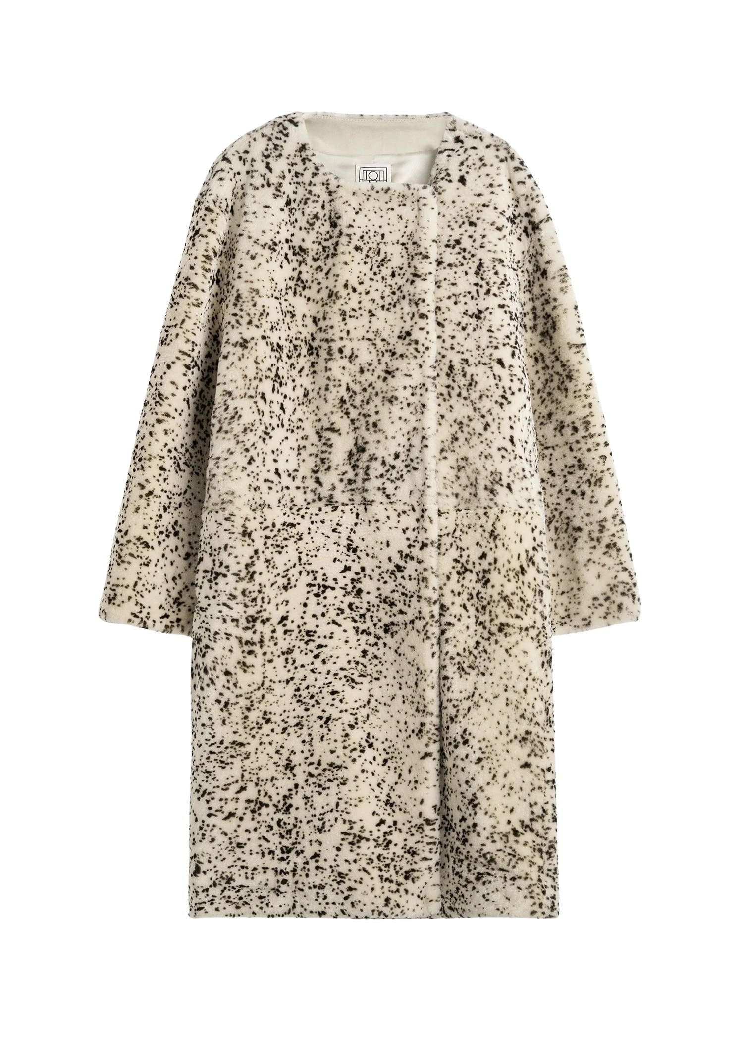 Stracciatella shearling coat black/white in Black-white