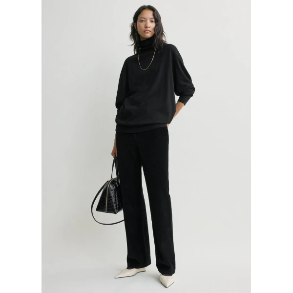 Toteme Straight cord trousers in Black, view 2