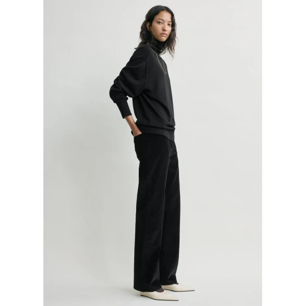 Toteme Straight cord trousers in Black, view 3