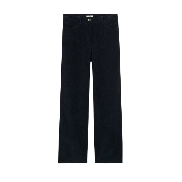 Totême Straight cord trousers in Navy - Pants - Scandinavian Minimalist Luxury at Luxury Shoes 