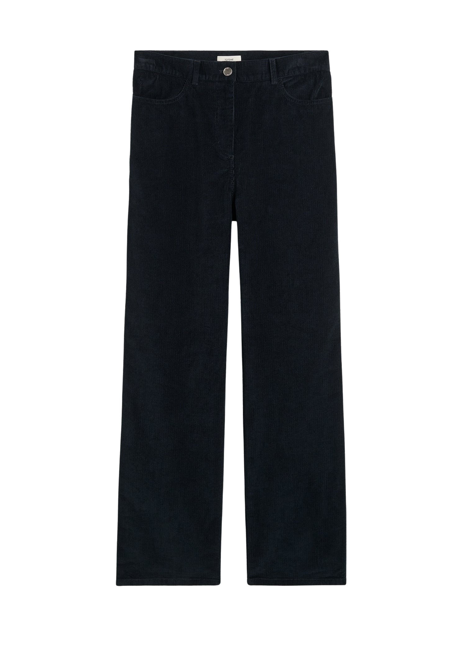 Totême Straight cord trousers in Navy - Pants - Scandinavian Minimalist Luxury at Luxury Shoes 