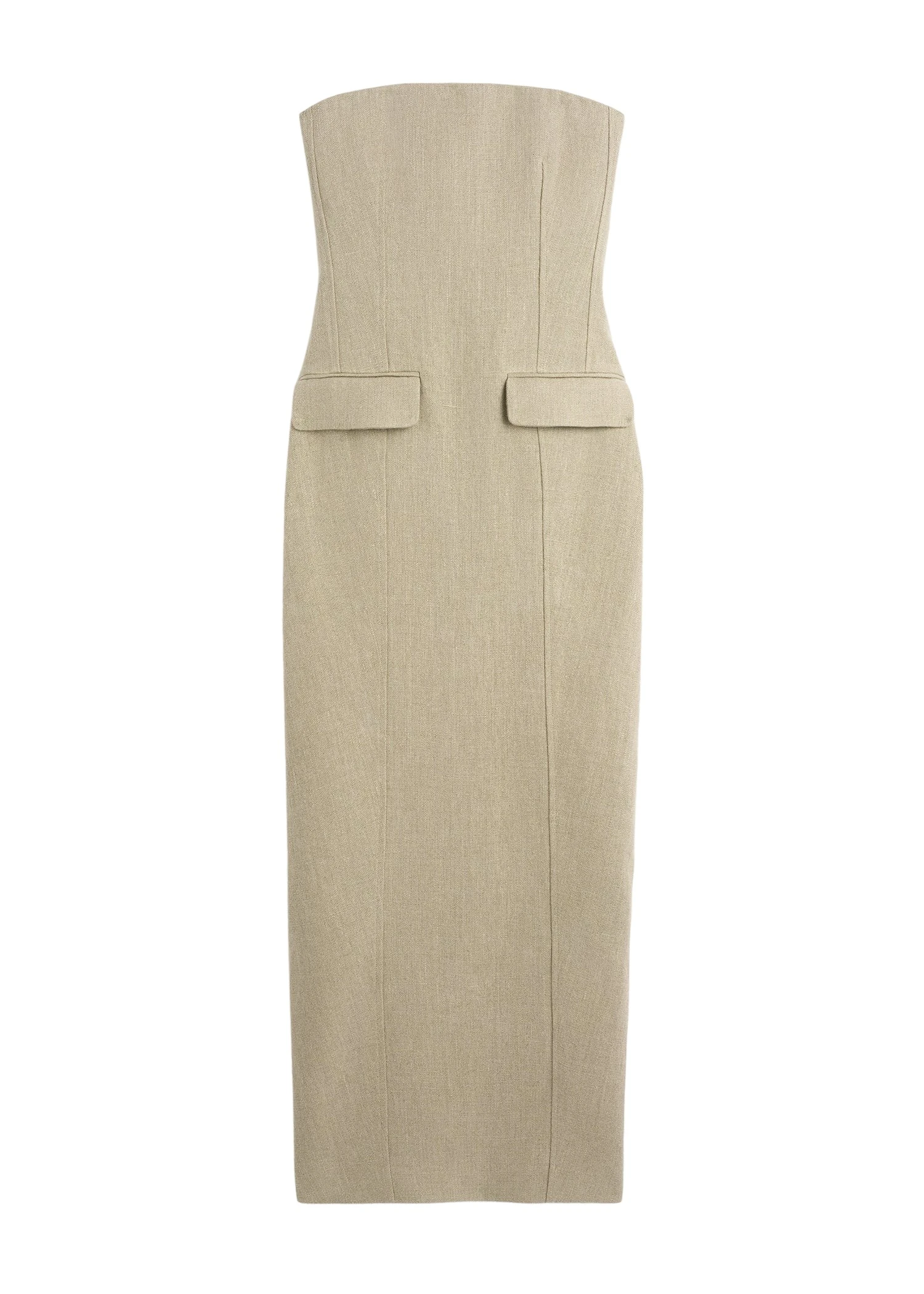 Toteme-Strapless-pocket-dress-in-Beige95815_nobg Toteme Strapless pocket dress in Beige
